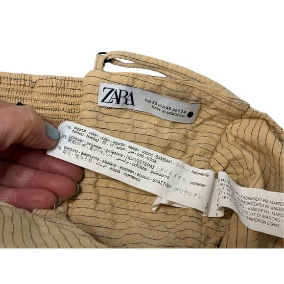 Zara cropped striped ruched tank - XS - 🙂3/$15 - Picture 4 of 7